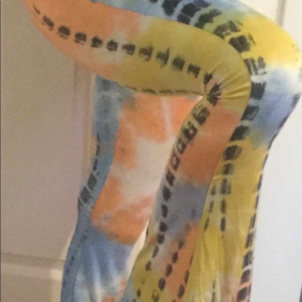 ❌DONATED❌Yellow Tie Dye Lightweight Hippie Style Jersey Pant Leggings - Picture 3 of 9